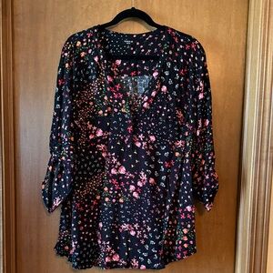 Floral Black Women's Top